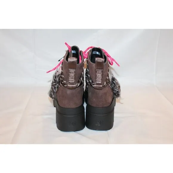 UGG WOMEN'S BRISBANE‎ SUEDE LACE UP PLATFORM WATERPROOF BOOTS BROWN SZ 9.5