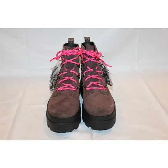 UGG WOMEN'S BRISBANE‎ SUEDE LACE UP PLATFORM WATERPROOF BOOTS BROWN SZ 9.5