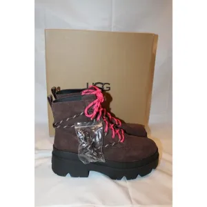 UGG WOMEN'S BRISBANE‎ SUEDE LACE UP PLATFORM WATERPROOF BOOTS BROWN SZ 9.5