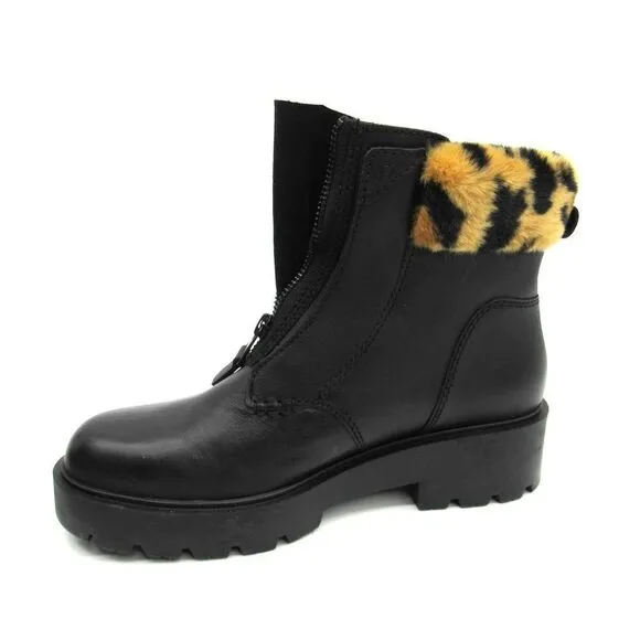 UGG CZERIESA PANTHER PRINT LEATHER ANKLE BOOTS SZ 7.5