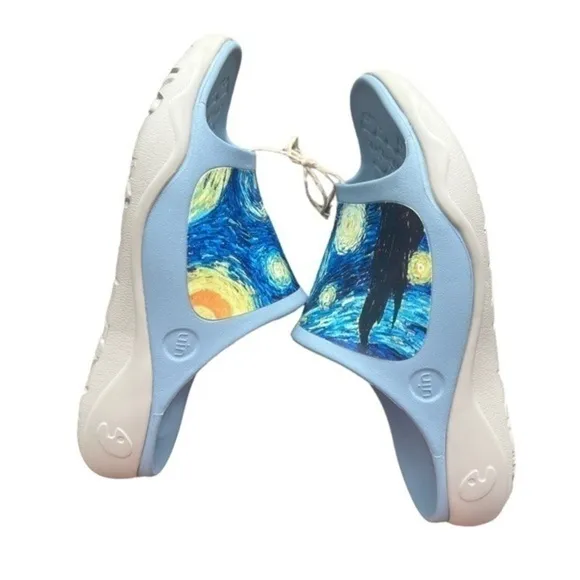 UIN Women's Sandals Beach Summer Casual Slippers (Starry Night Ibiza Slides)NWOT