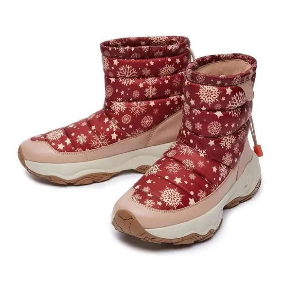 UIN Women's Snow Boots Walking Casual Travel Hiking Shoes(Winter Red Cazorla IV)