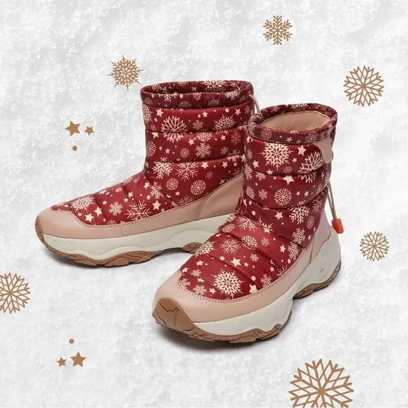 UIN Women's Snow Boots Walking Casual Travel Hiking Shoes(Winter Red Cazorla IV)