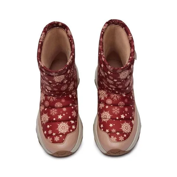 UIN Women's Snow Boots Walking Casual Travel Hiking Shoes(Winter Red Cazorla IV)