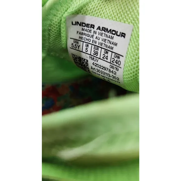 Under Armour Curry 7 Sour Patch Youth 5.5Y In Lime Green Basketball Shoes