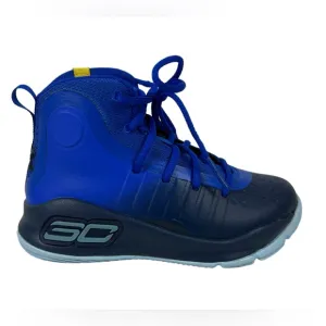 Under Armour PS Curry 4 Mid Boys Shoe Blue Navy Aqua Size 10.5K 1295996 402