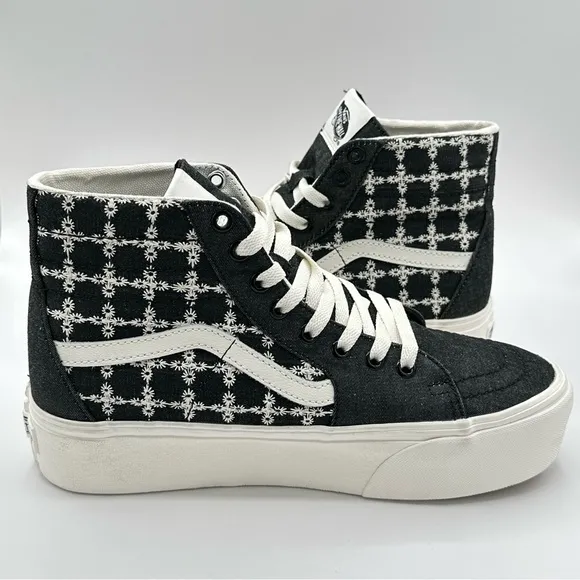 Unisex VANS Sk8-Hi Tapered Stackform Shoes Sz W9.5=M 8Denim Mix Black Platform