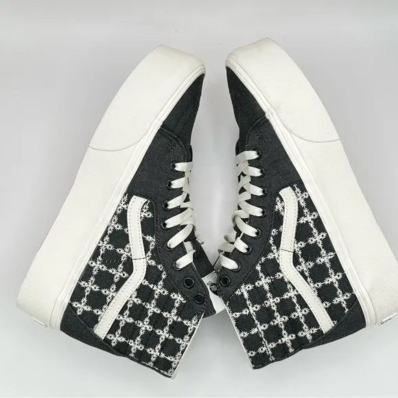 Unisex VANS Sk8-Hi Tapered Stackform Shoes Sz W9.5=M 8Denim Mix Black Platform