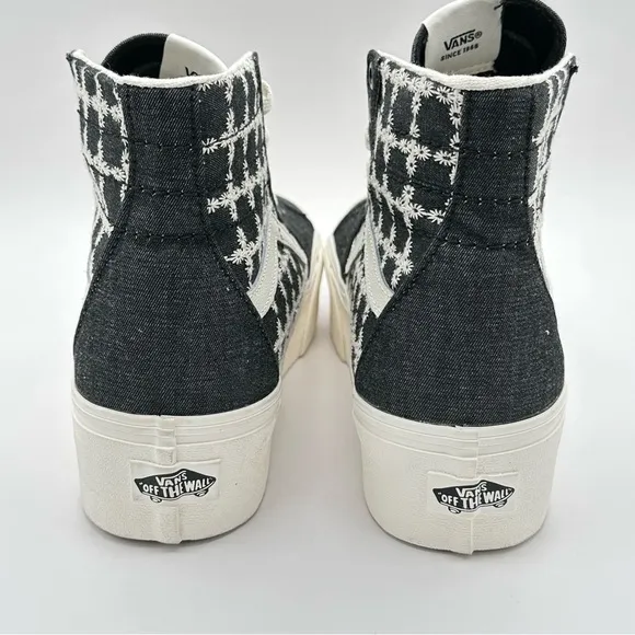 Unisex VANS Sk8-Hi Tapered Stackform Shoes Sz W9.5=M 8Denim Mix Black Platform