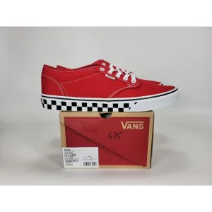 Vans Atwood Checker Sidewall Shoes Sneakers Men 11.5 Red White Black VN0A5HTRRED