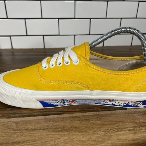 Vans Authentic 44 DX Anaheim Factory Mens Sz 7.5 Shoes Yellow Scene AW Sneakers