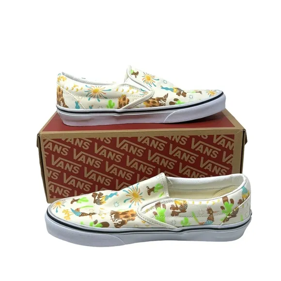 VANS Classic Slip On Shoe Men's Size Sneakers Skate Low Canvas White VN000BVZBPH