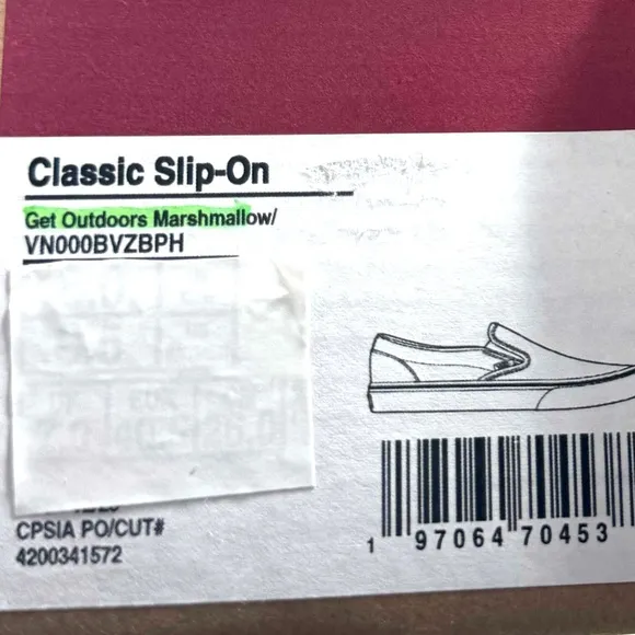VANS Classic Slip On Shoe Men's Size Sneakers Skate Low Canvas White VN000BVZBPH