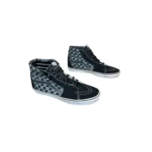 Vans Men Size 10.5 Women Size 12 Hi Skate Shoes Black Gray Checkerboard