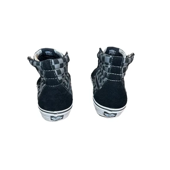 Vans Men Size 10.5 Women Size 12 Hi Skate Shoes Black Gray Checkerboard