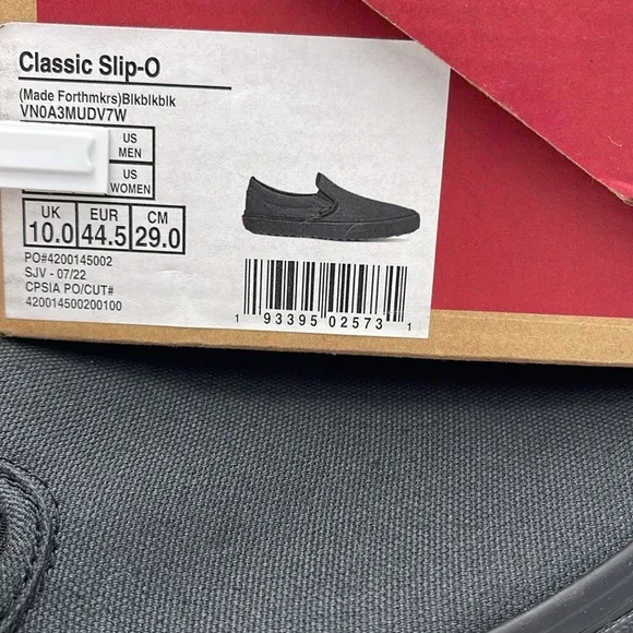 Vans Men's Black Slip-On Shoes Classic Slip-On(Made Forthmkrs)BIkblVN0A3MUDV7W