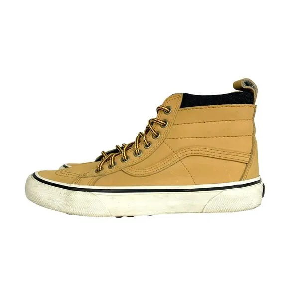 Vans Sk8-Hi MTE Sneaker Boots Honey Yellow Weather Resistant Leather 7.5 Men