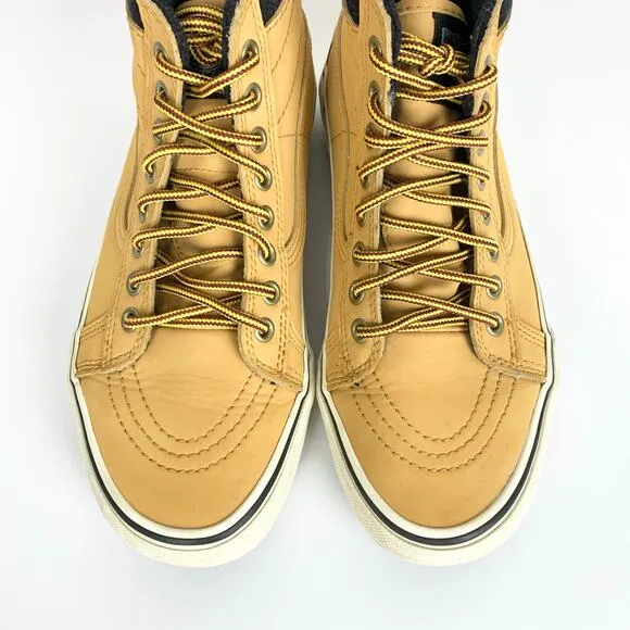 Vans Sk8-Hi MTE Sneaker Boots Honey Yellow Weather Resistant Leather 7.5 Men