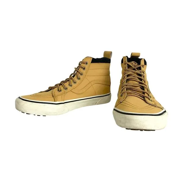Vans Sk8-Hi MTE Sneaker Boots Honey Yellow Weather Resistant Leather 7.5 Men