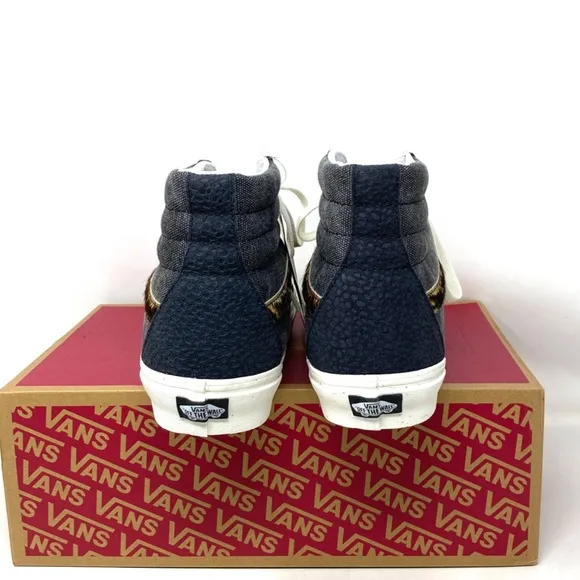 VANS Sk8-Hi Shoes High Top Gray Canvas Leather Women's Size Casual VN0A5JMJ1O7
