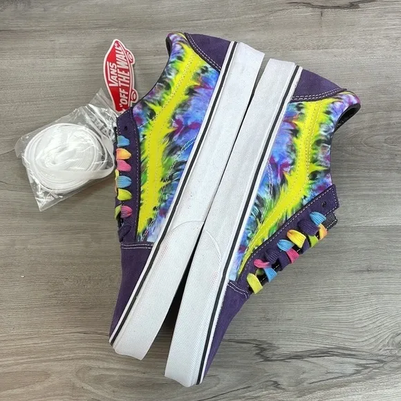 VANS-TIE DIE SHOES LOW TOPS