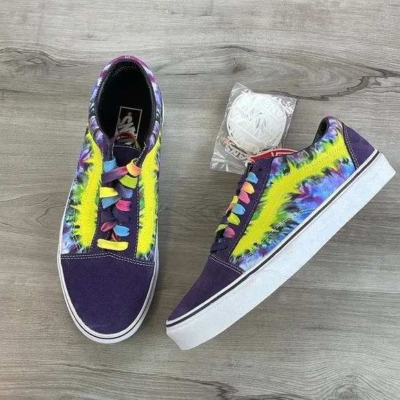 VANS-TIE DIE SHOES LOW TOPS