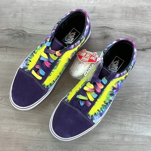 VANS-TIE DIE SHOES LOW TOPS