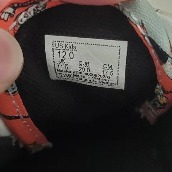 Vans Youth Nightmare Before Christmas Kids Disney Halloween Town Shoes Size 12