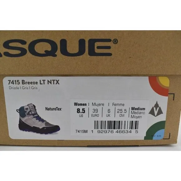 Vasque Womens Size 8.5 Breeze LT NTX Drizzle Grey Hiking Boots Shoes
