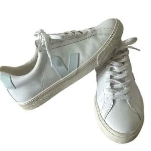 Veja Women's White Sneakers with Light Blue/Mint Size 8