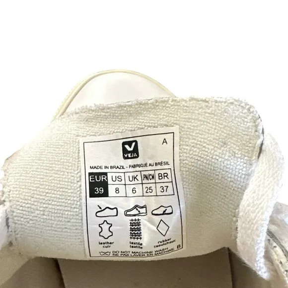 Veja Women's White Sneakers with Light Blue/Mint Size 8
