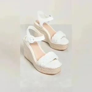VERONICA BEARD | Reema Espadrille Wedge Sandal | Snow White | NWT 11