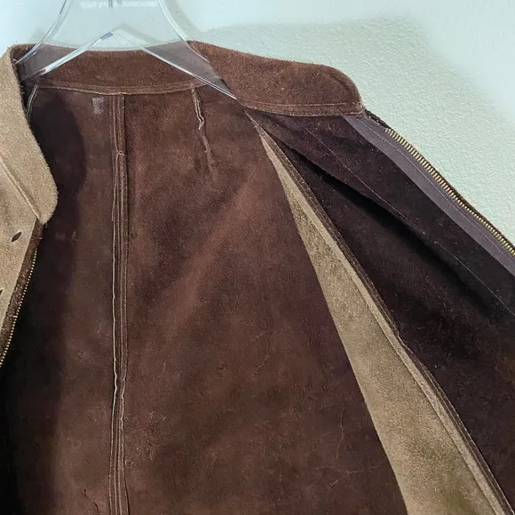 Vintage 1970's Suede Zipper Poncho Size Small