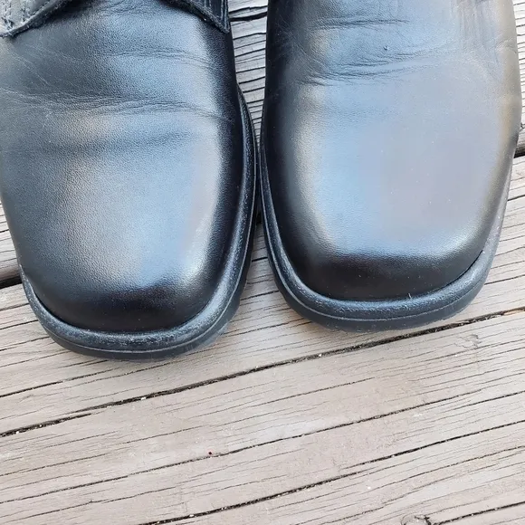 Vintage 90s y2k Siberian Husky Waterproof Black Leather Lace Up Chunky Boots 9.5