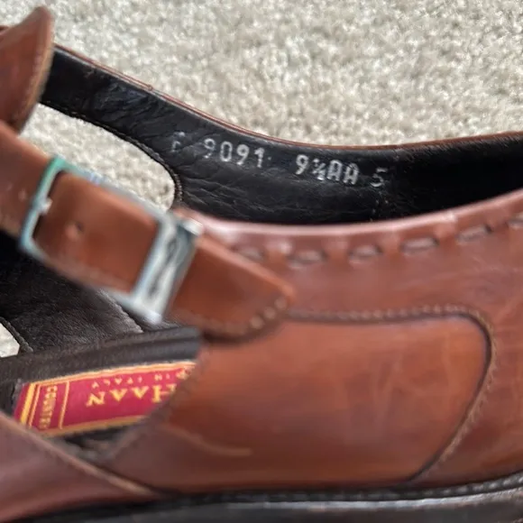 Vintage Cole Haan Women's Brown Leather Fisherman Sandal Shoe Size 9.5 AA