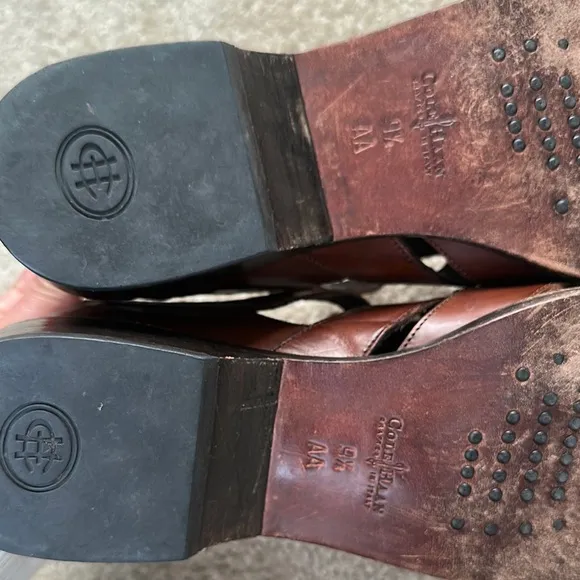 Vintage Cole Haan Women's Brown Leather Fisherman Sandal Shoe Size 9.5 AA