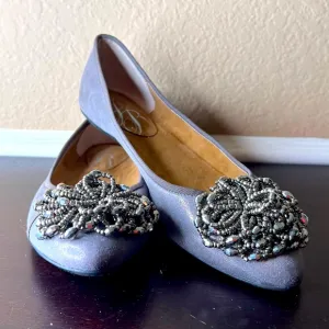 Vintage Fashion, J. Renee GeezeLouise US 8.5 Gunmetal-Grey Flats Shoes, Comfort