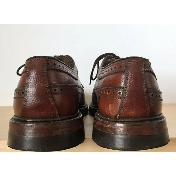 Vintage FLORSHEIM Imperial V-Cleat Brown Leather Wingtip Dress Shoes 5 Nail