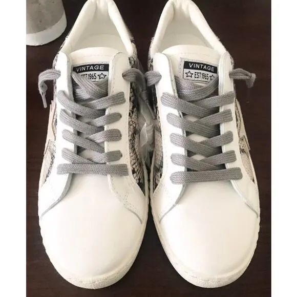 Vintage Havana Bianca Snake Sneakers Size 11.5 Snake Star Logo Shoes NEW