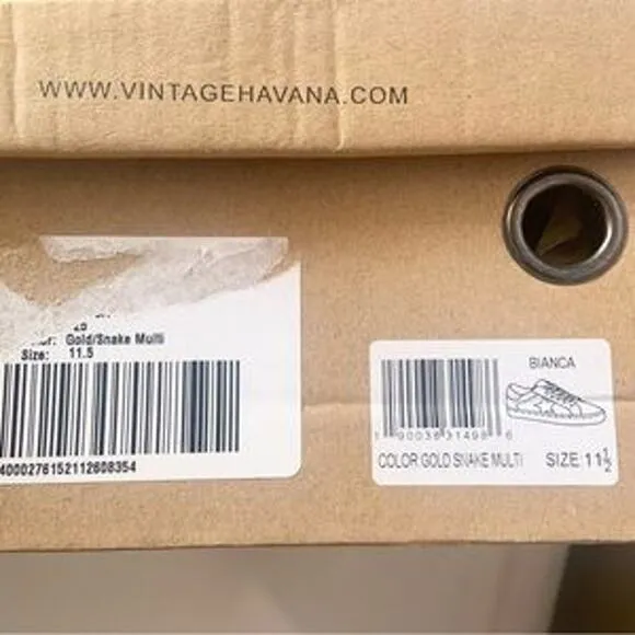 Vintage Havana Bianca Snake Sneakers Size 11.5 Snake Star Logo Shoes NEW