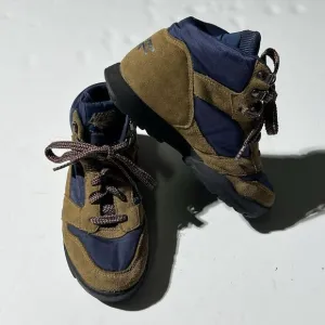 Vintage Hi-Tec Pecos Brown Blue Size 7 Lace Up Leather Hiking Shoes Boots