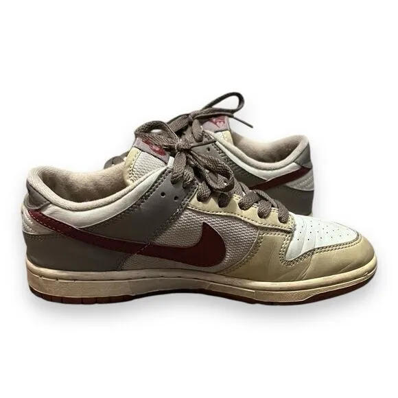 Vintage Nike Dunk Low Pro Light BONE Rough Red Sneaker Shoes Youth Size 5Y