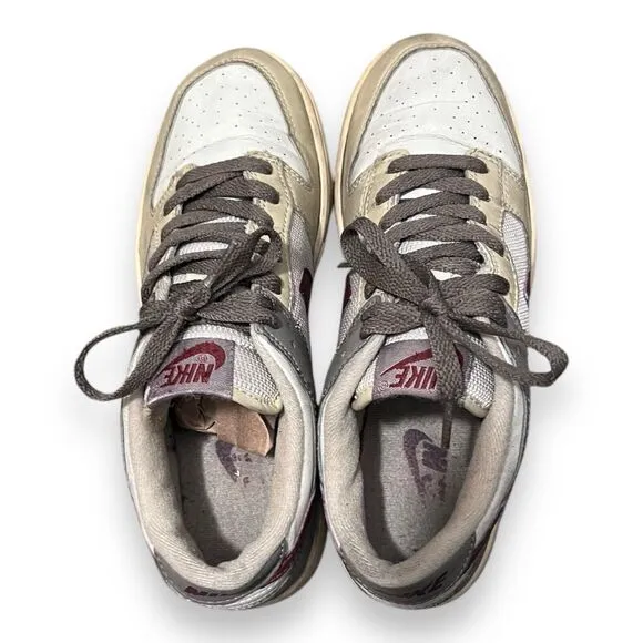 Vintage Nike Dunk Low Pro Light BONE Rough Red Sneaker Shoes Youth Size 5Y