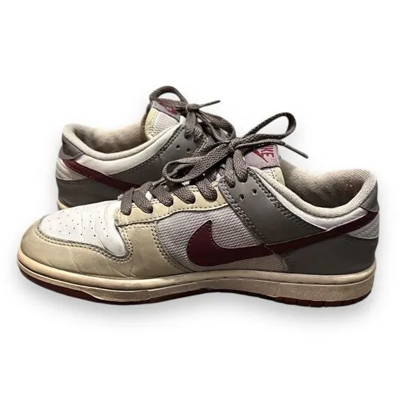 Vintage Nike Dunk Low Pro Light BONE Rough Red Sneaker Shoes Youth Size 5Y