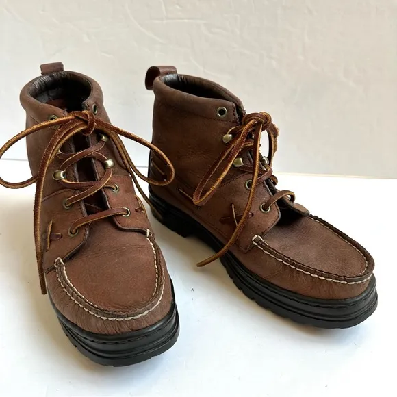 Vintage Polo Sport Ralph Lauren Leather Ankle Boots 7.5