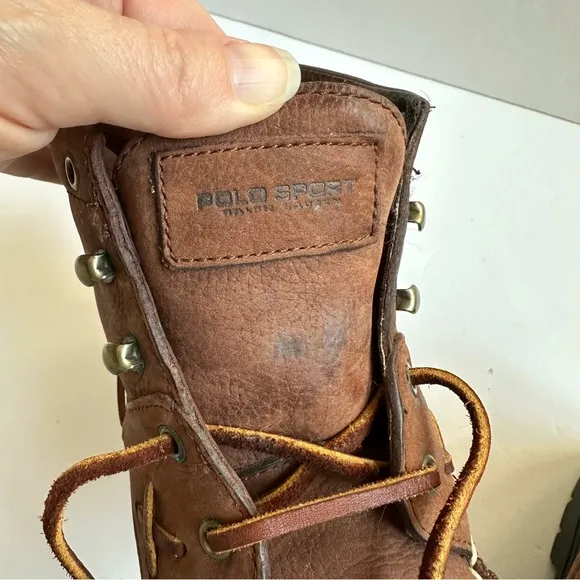 Vintage Polo Sport Ralph Lauren Leather Ankle Boots 7.5