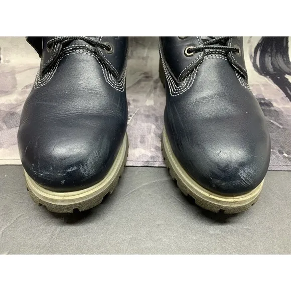 Vintage Timberland Boots Mens US 10.5 M Navy Blue Gray Fashion 15014 Made In USA