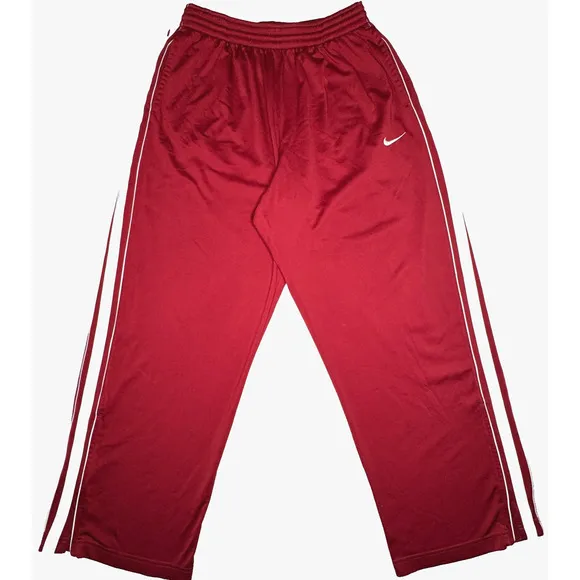 VTG 90s Nike Basketball Pants Mens Size XL Burgundy Team Sports Warm Up Joggers