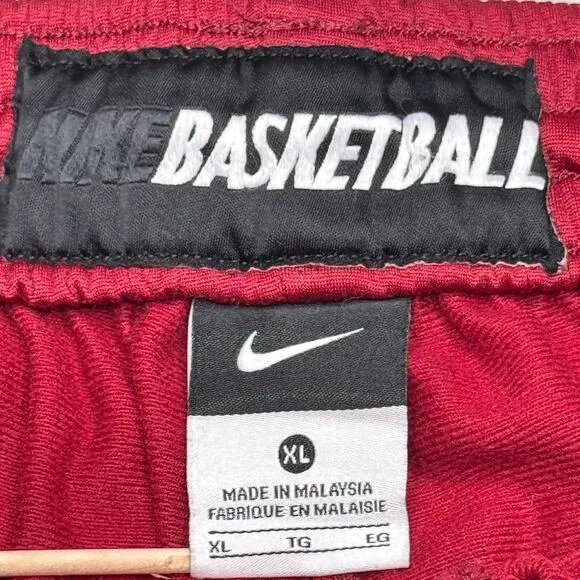 VTG 90s Nike Basketball Pants Mens Size XL Burgundy Team Sports Warm Up Joggers