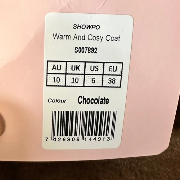 WARM AND COSY COAT IN CHOCOLATE